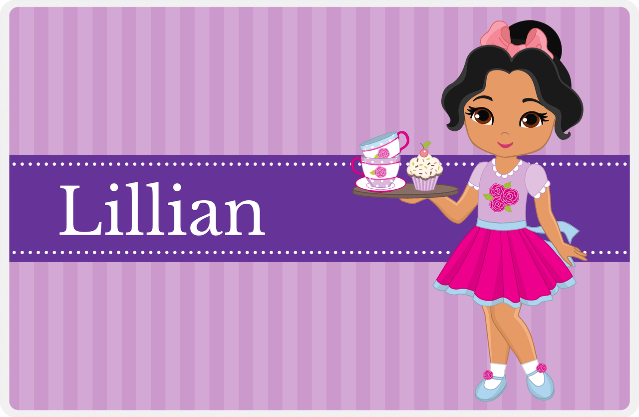 Personalized Tea Party Placemat VIII - Cupcake Tea - Black Girl I -  View