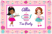 Thumbnail for Personalized Tea Party Placemat X - Floral Teapot - Black Girl II -  View