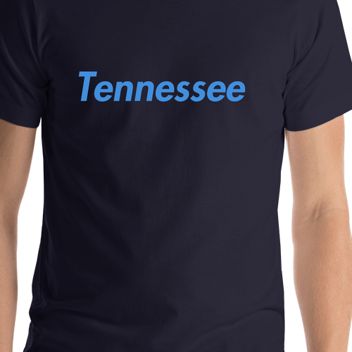 Personalized Tennessee T-Shirt - Blue - Shirt Close-Up View