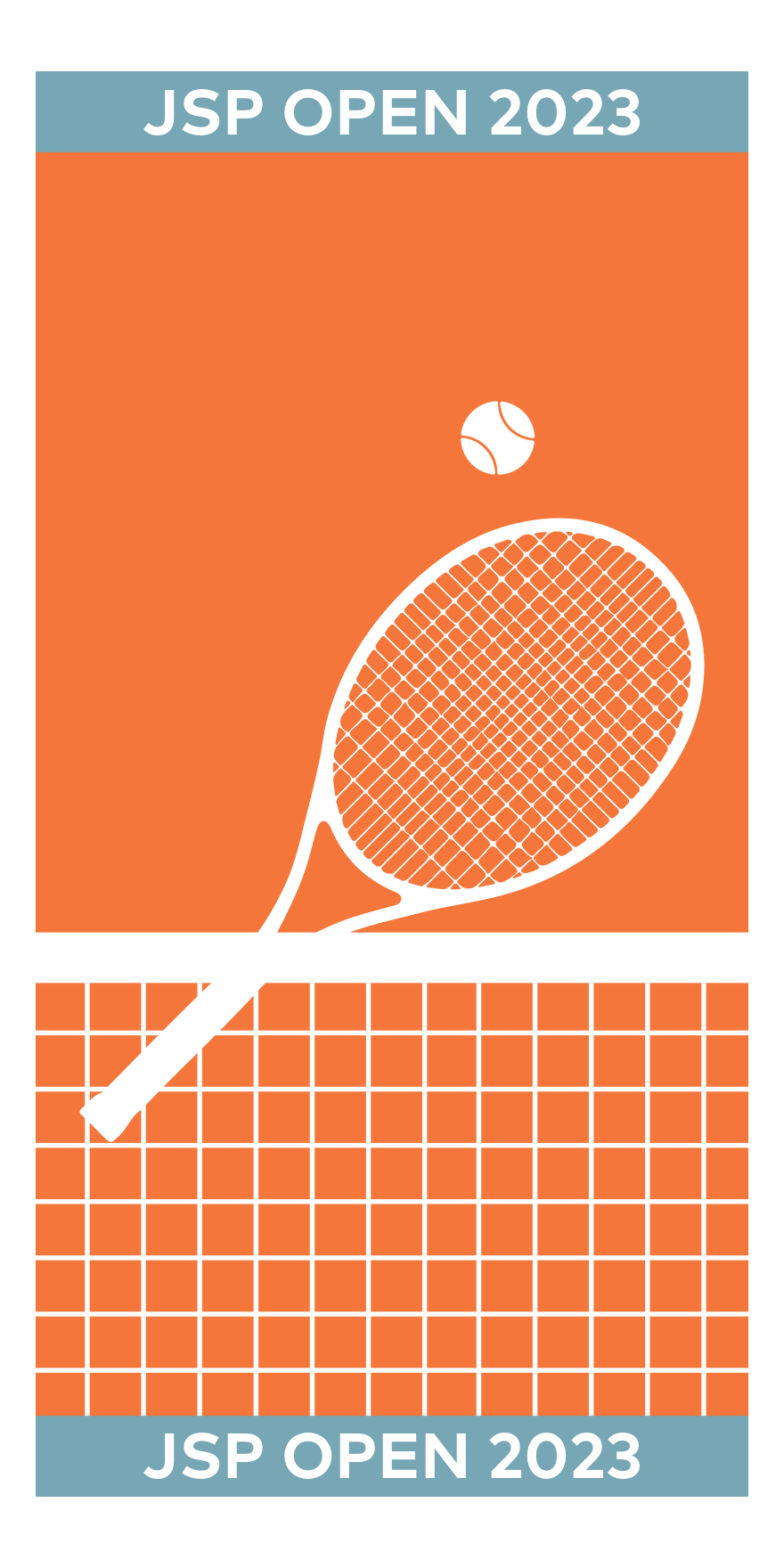Personalized Tennis Beach Towel - Orange - Front View