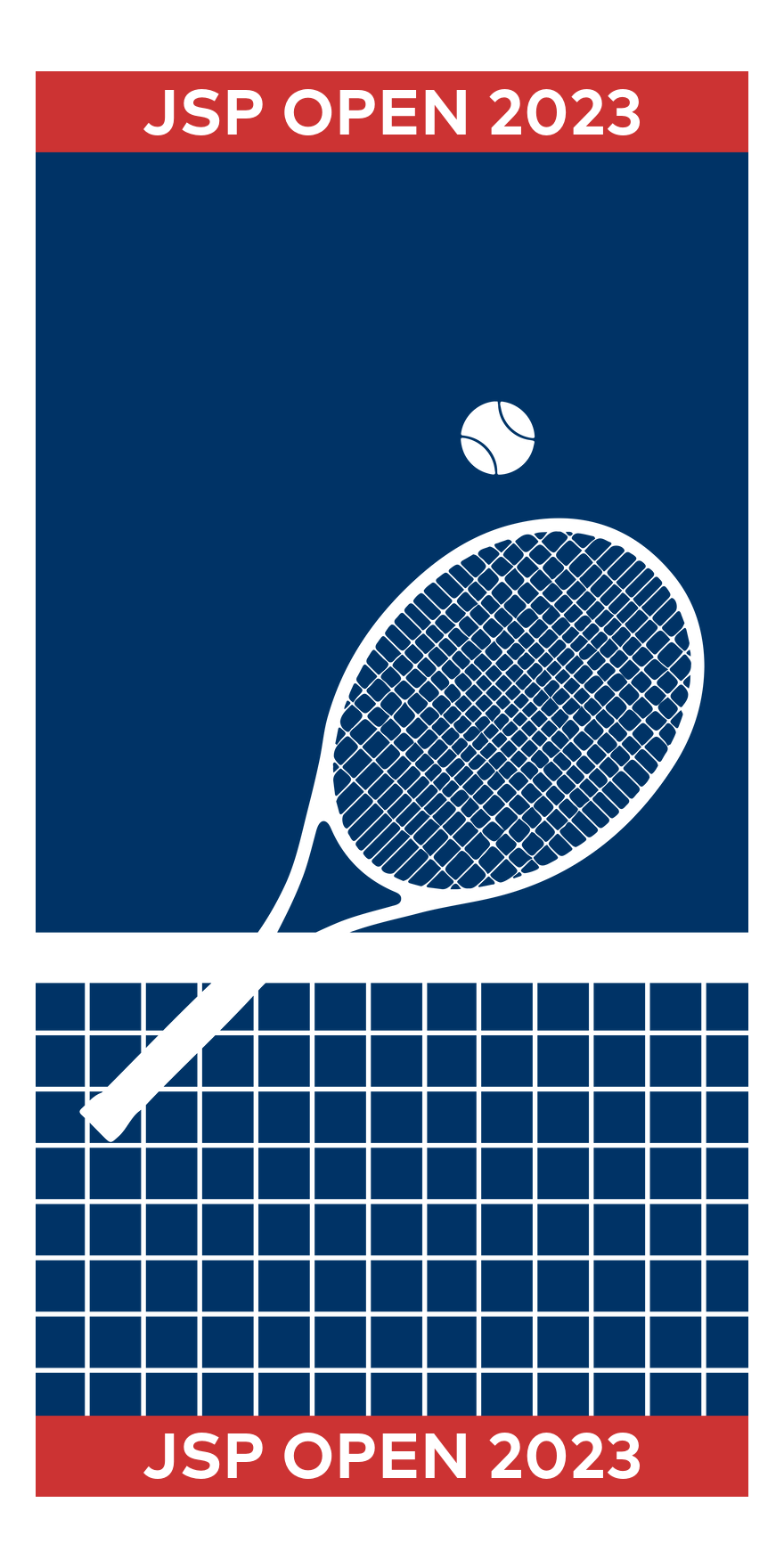 Personalized Tennis Beach Towel - Blue - Front View