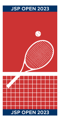 Thumbnail for Personalized Tennis Beach Towel - Red - Front View