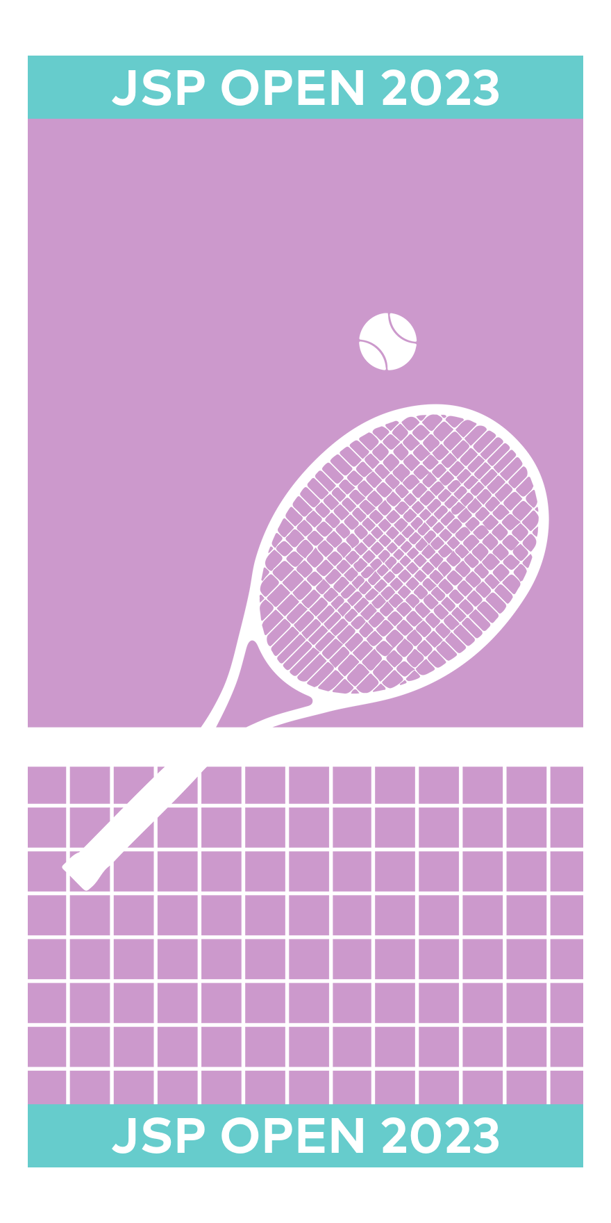 Personalized Tennis Beach Towel - Purple - Front View