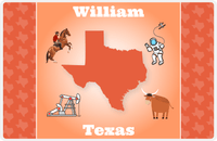 Thumbnail for Personalized Texas Placemat - Orange Background -  View
