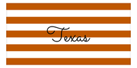 Thumbnail for Personalized Texas Striped Beach Towel - Orange and White - Front View