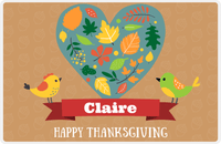 Thumbnail for Personalized Thanksgiving Placemat IV - Giving Heart - Tan Background -  View