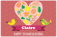 Thumbnail for Personalized Thanksgiving Placemat IV - Giving Heart - Pink Background -  View