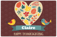 Thumbnail for Personalized Thanksgiving Placemat IV - Giving Heart - Brown Background -  View