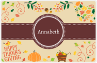 Thumbnail for Personalized Thanksgiving Placemat V - Thanksgiving Applecart - Circle Ribbon Nameplate -  View