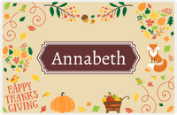 Thumbnail for Personalized Thanksgiving Placemat V - Thanksgiving Applecart - Decorative Rectangle Nameplate -  View