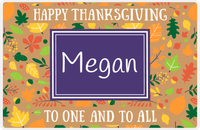Thumbnail for Personalized Thanksgiving Placemat VIII - Leaves Background - Rectangle Nameplate -  View