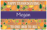 Thumbnail for Personalized Thanksgiving Placemat VIII - Leaves Background - Ribbon Nameplate -  View