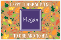 Thumbnail for Personalized Thanksgiving Placemat VIII - Leaves Background - Square Nameplate -  View
