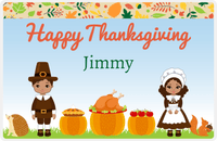 Thumbnail for Personalized Thanksgiving Placemat IX - Thanksgiving Celebration - Black Characters I -  View