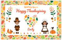 Thumbnail for Personalized Thanksgiving Placemat XII - Foliage Heart - Black Characters I -  View