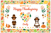 Thumbnail for Personalized Thanksgiving Placemat XII - Foliage Heart - Black Characters II -  View