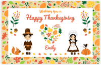 Thumbnail for Personalized Thanksgiving Placemat XII - Foliage Heart - Asian Characters -  View