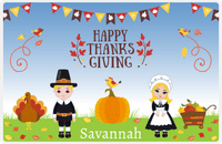 Thumbnail for Personalized Thanksgiving Placemat XIII - Harvest Thanks - Blonde Characters -  View