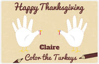 Thumbnail for Personalized Thanksgiving Placemat XV - Coloring Turkeys - Tan Background -  View