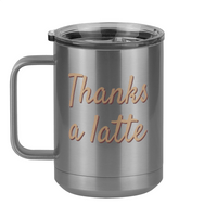 Thumbnail for Thanks A Latte Coffee Mug Tumbler with Handle (15 oz) - Left View
