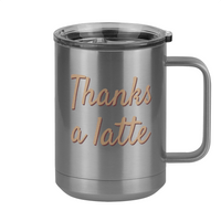 Thumbnail for Thanks A Latte Coffee Mug Tumbler with Handle (15 oz) - Right View