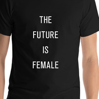 Thumbnail for The Future Is Female T-Shirt - Black - Shirt Close-Up View