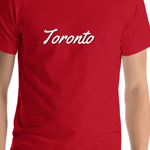 Personalized Toronto T-Shirt - Red - Shirt Close-Up View