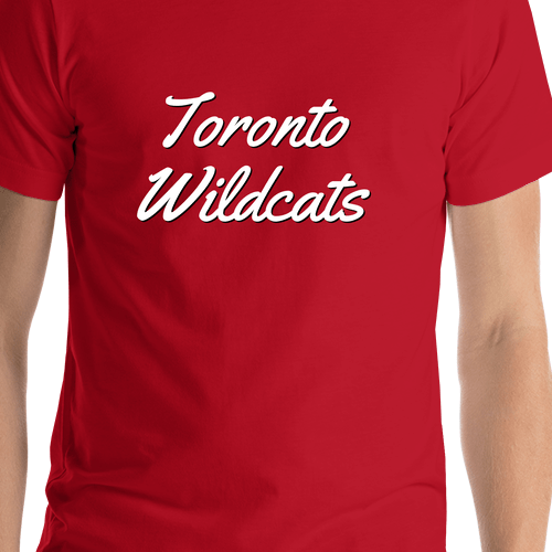 Personalized Toronto T-Shirt - Red - Shirt Close-Up View