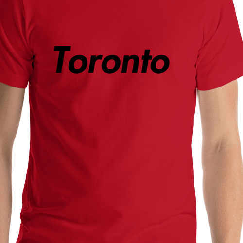 Personalized Toronto T-Shirt - Red - Shirt Close-Up View