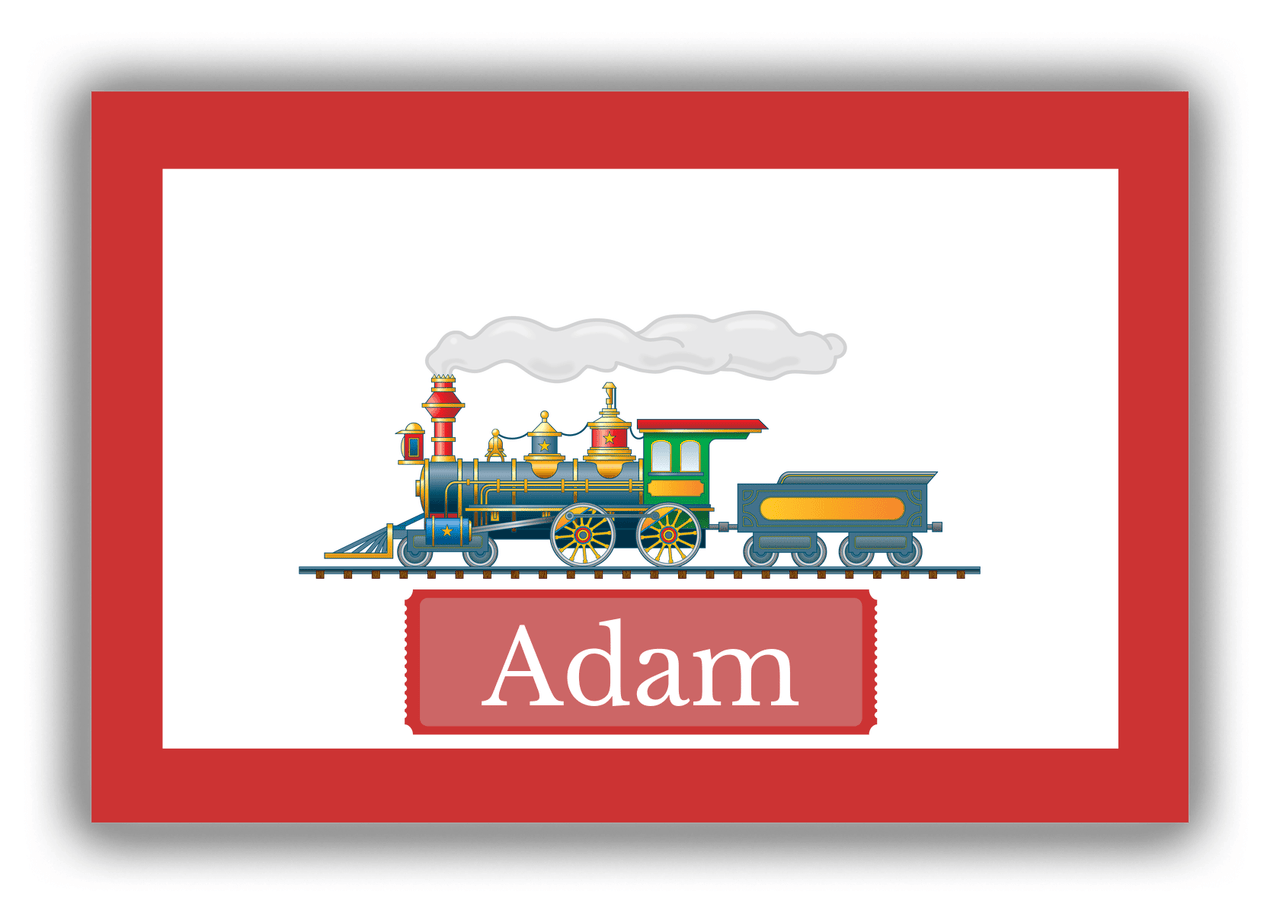 Personalized Train Canvas Wrap & Photo Print - White Background with Border and Ticket - Front View