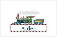 Thumbnail for Personalized Train Placemat - White and Red - Track Frame -  View