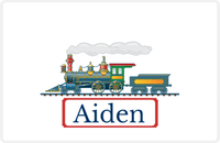 Thumbnail for Personalized Train Placemat - White and Red - Ticket -  View