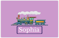 Thumbnail for Personalized Train Placemat - Lilac and Indigo - Ticket -  View