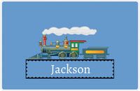 Thumbnail for Personalized Train Placemat - Glacier and Black - Track Frame -  View