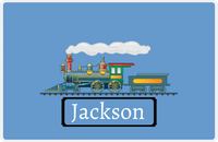 Thumbnail for Personalized Train Placemat - Glacier and Black - Ticket -  View