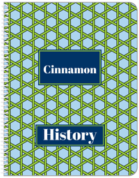 Thumbnail for Personalized Trellis Notebook I - Blue and Green - Rectangle Nameplate - Front View