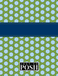 Thumbnail for Personalized Trellis Notebook I - Blue and Green - Ribbon Nameplate - Back View