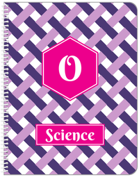 Thumbnail for Personalized Trellis Notebook III - Purple and Pink - Hexagon Nameplate - Front View