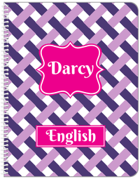 Thumbnail for Personalized Trellis Notebook III - Purple and Pink - Fancy Nameplate - Front View