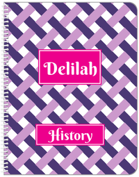 Thumbnail for Personalized Trellis Notebook III - Purple and Pink - Rectangle Nameplate - Front View