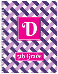 Thumbnail for Personalized Trellis Notebook III - Purple and Pink - Square Nameplate - Front View