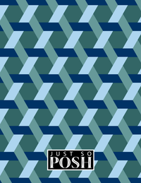Thumbnail for Personalized Trellis Notebook II - Blue and Green - Fancy Nameplate - Back View