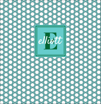 Thumbnail for Personalized Trellis I Shower Curtain - Teal and Green - Square Nameplate - Decorate View