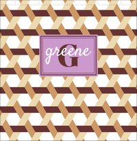 Thumbnail for Personalized Trellis II Shower Curtain - Brown - Rectangle Nameplate - Decorate View