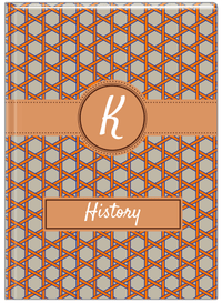 Thumbnail for Personalized Trellis I Journal - Orange and Tan - Circle Ribbon Nameplate - Front View