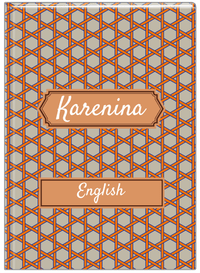 Thumbnail for Personalized Trellis I Journal - Orange and Tan - Decorative Rectangle Nameplate - Front View