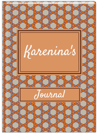 Thumbnail for Personalized Trellis I Journal - Orange and Tan - Rectangle Nameplate - Front View
