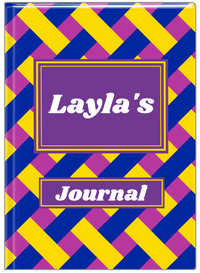 Thumbnail for Personalized Trellis III Journal - Blue and Yellow - Rectangle Nameplate - Front View