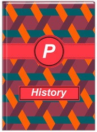 Thumbnail for Personalized Trellis II Journal - Purple and Orange - Circle Ribbon Nameplate - Front View