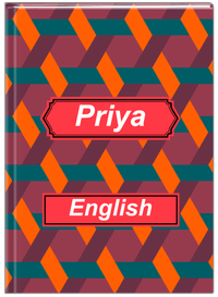 Thumbnail for Personalized Trellis II Journal - Purple and Orange - Decorative Rectangle Nameplate - Front View